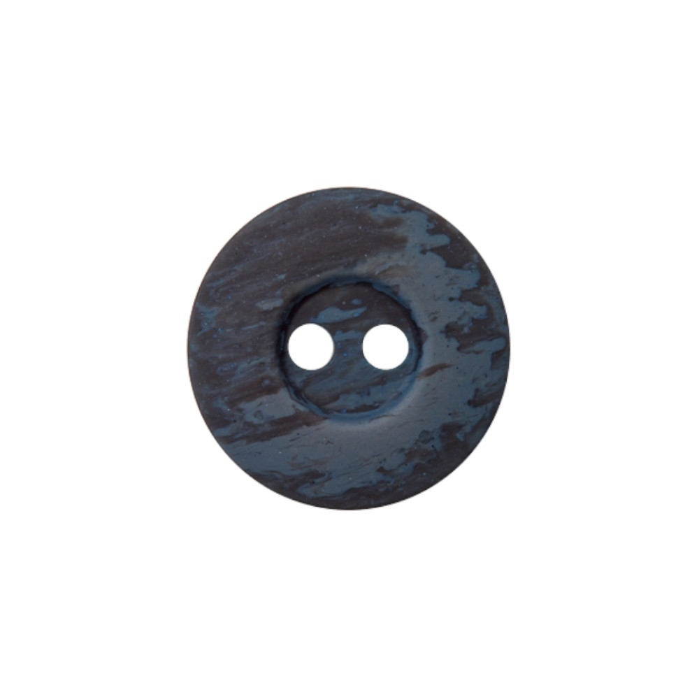 2-Loch Knopf melange 23 mm, dunkelblau (0066) von Stoffe Hemmers