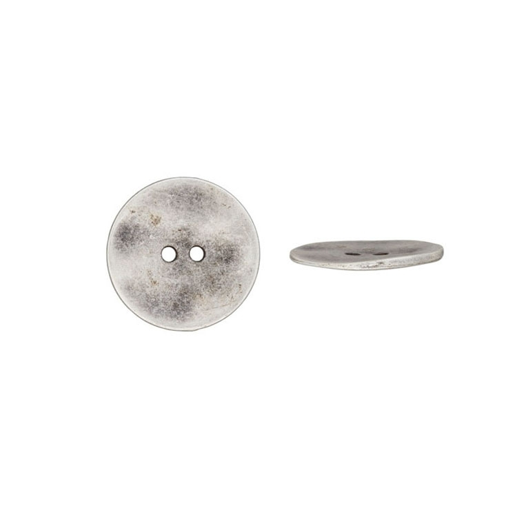 2-Loch Metallknopf, 12 mm, silber neutral von Stoffe Hemmers