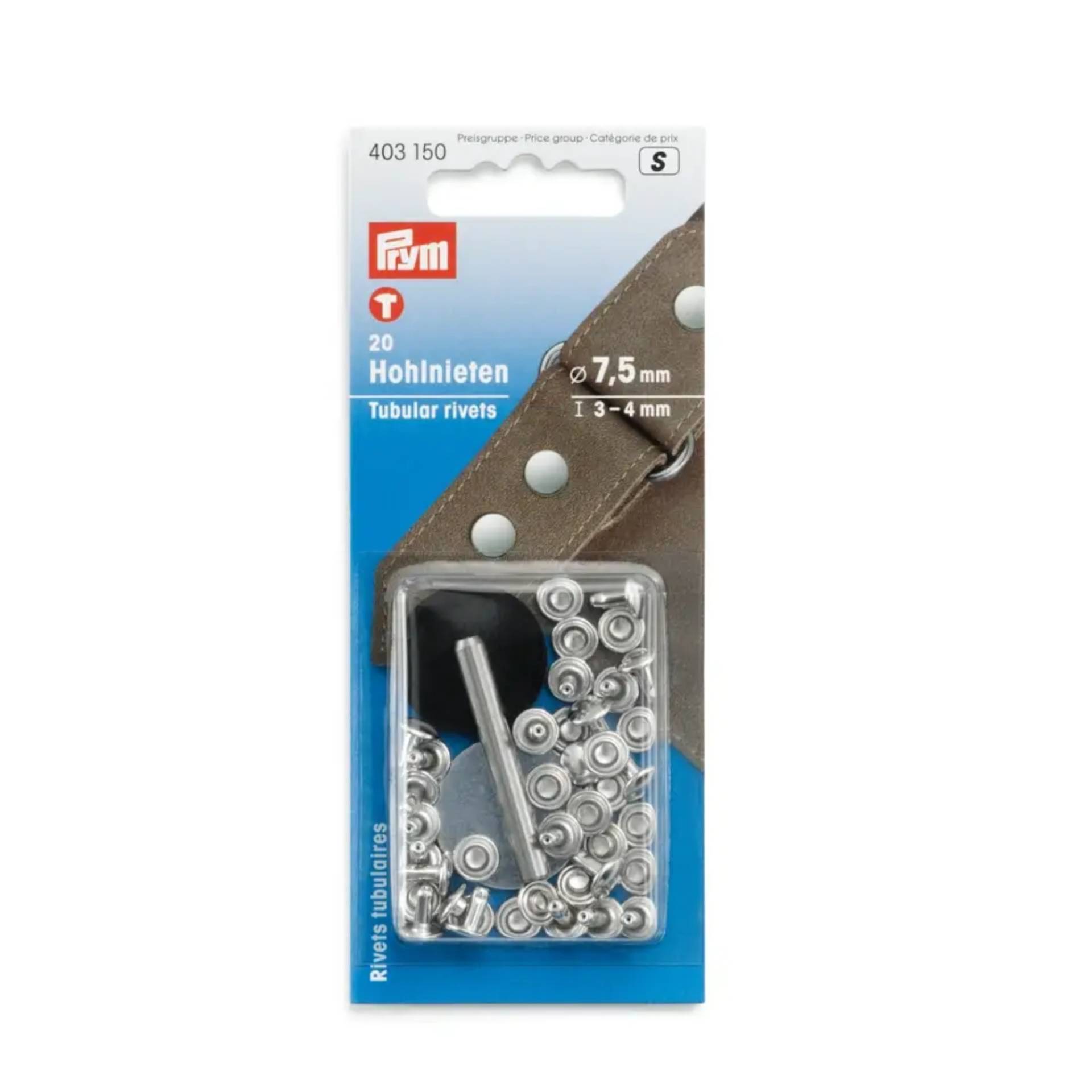 20 Hohlnieten, 3-4 mm, silber 20 Hohlnieten, 3-4 mm, silber von Stoffe Hemmers