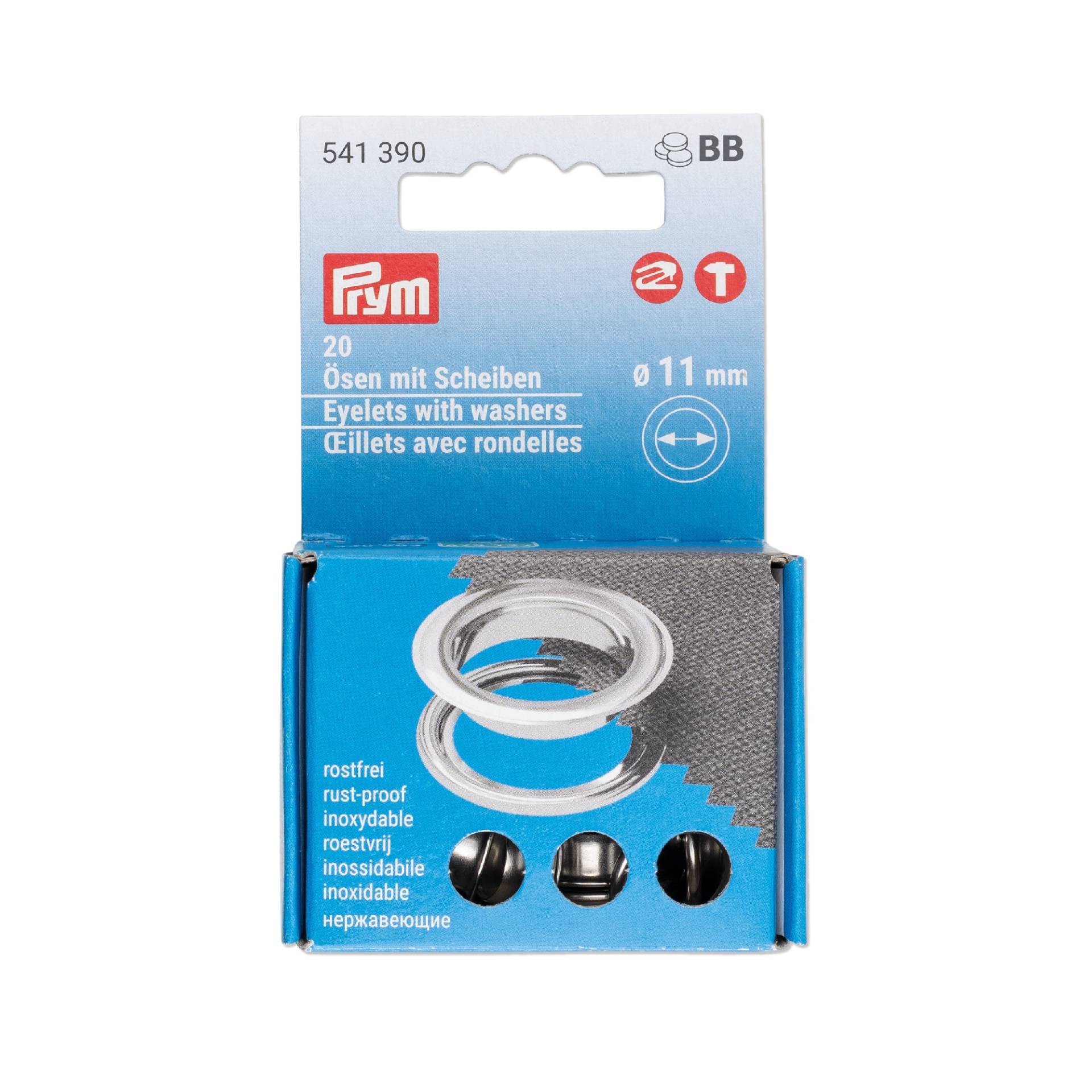 20 Ösen und Scheiben, 11 mm, silber 20 Ösen und Scheiben, 11 mm, silber von Stoffe Hemmers