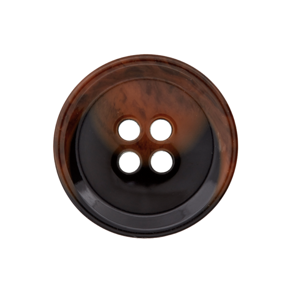 4-Loch Polyesterknopf, 20 mm, dunkelbraun-schwarz von Stoffe Hemmers
