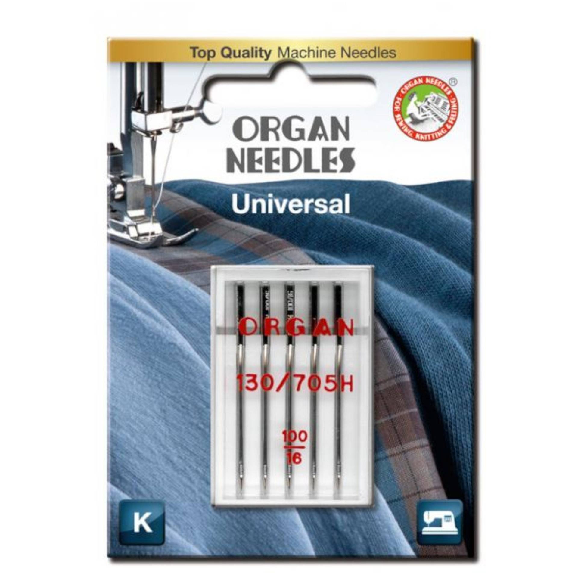 5 Organ Nähmaschinennadeln 130/705 H, Universal 100 5 Organ Nähmaschinennadeln 130/705 H, Universal 100 von Stoffe Hemmers