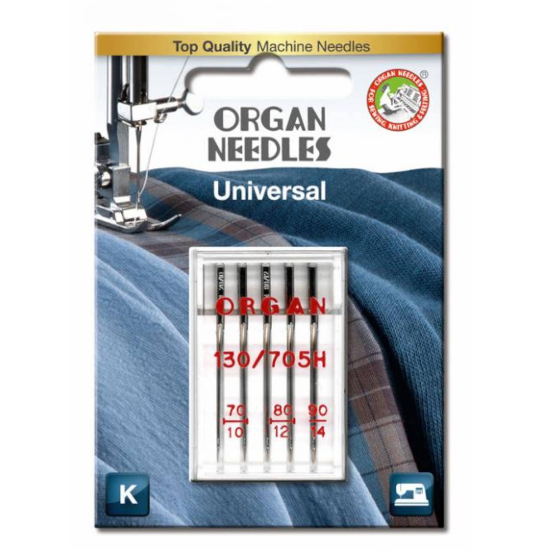5 Organ Nähmaschinennadeln 130/705 H, Universal 70-90 von Stoffe Hemmers