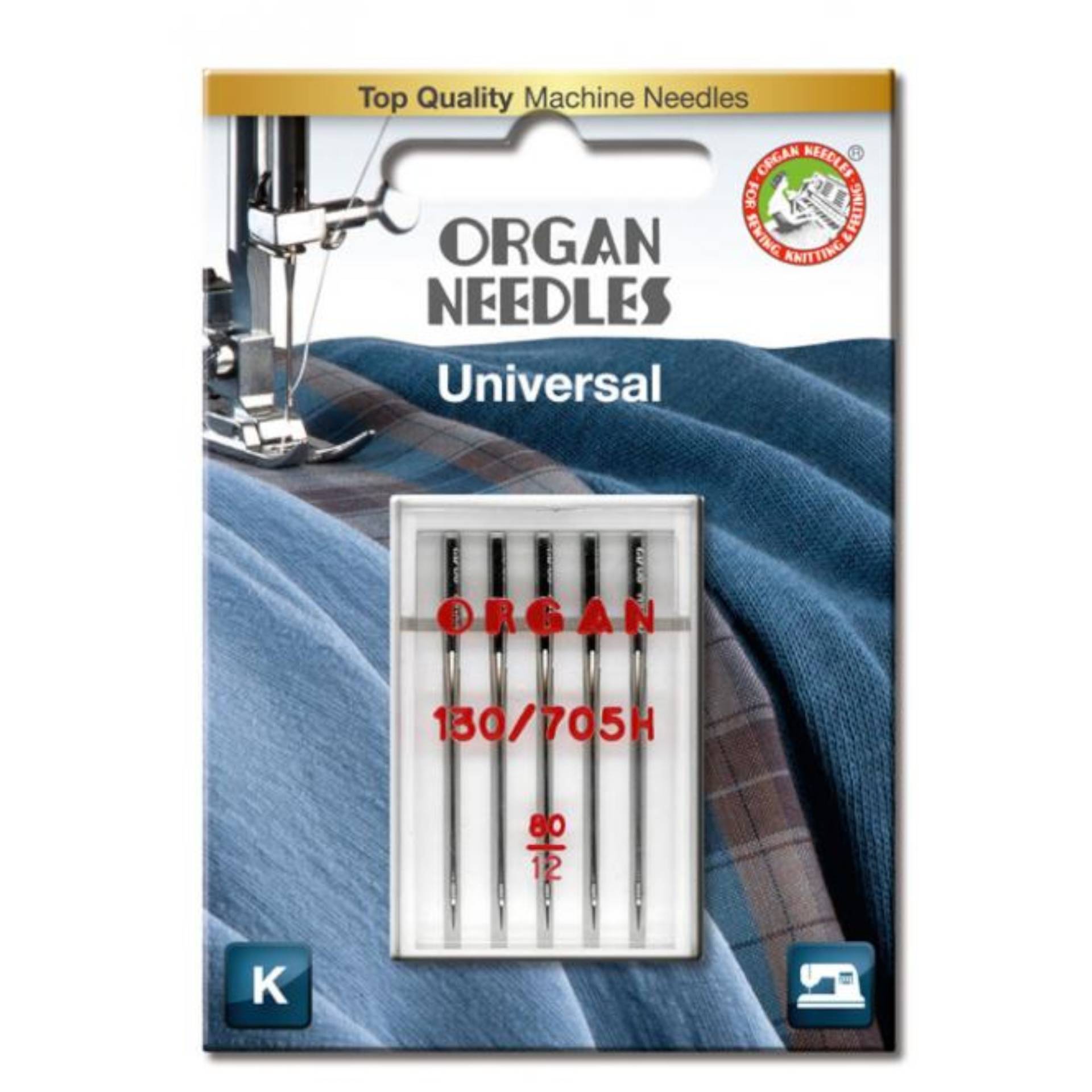5 Organ Nähmaschinennadeln 130/705 H, Universal 80 von Stoffe Hemmers