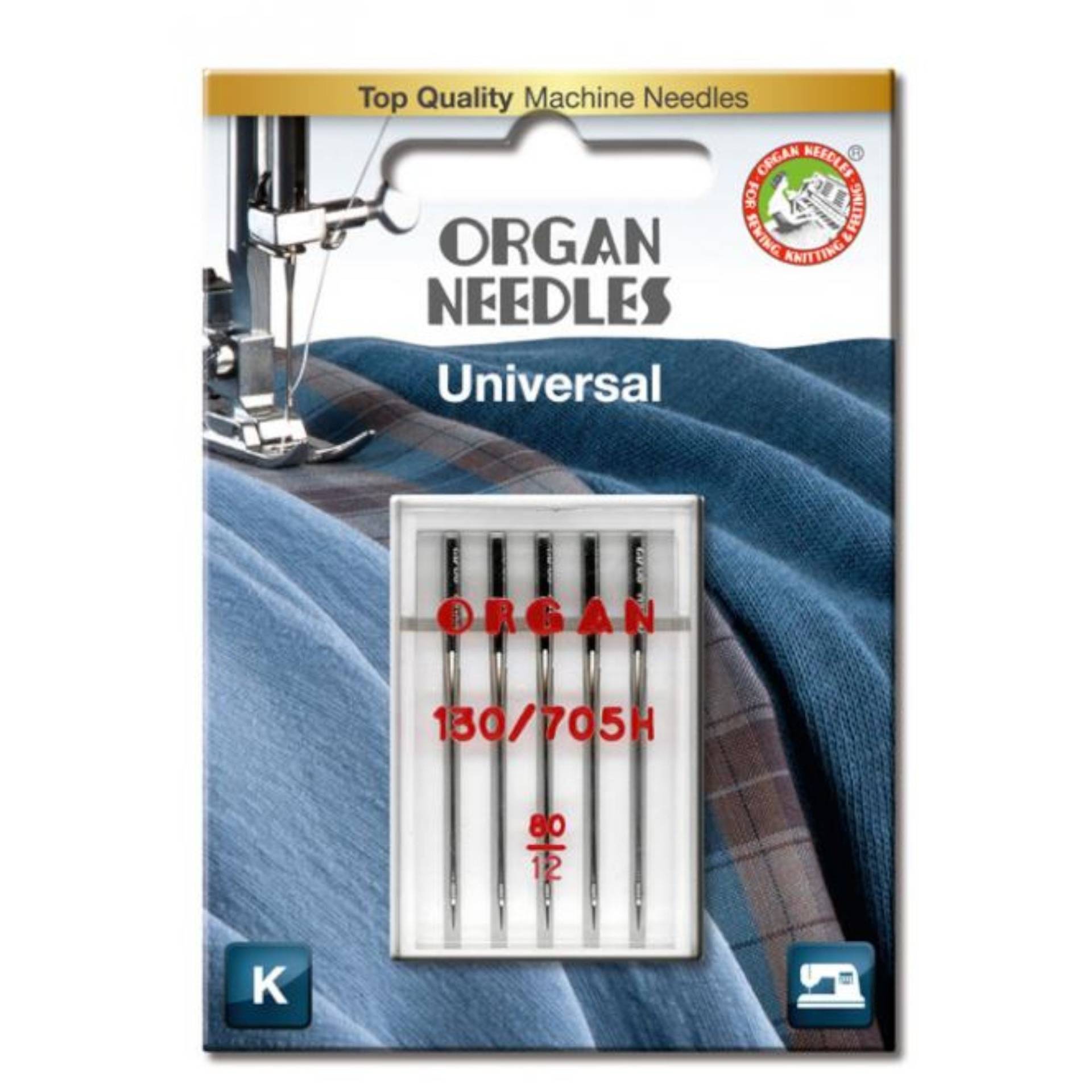 5 Organ Nähmaschinennadeln 130/705 H, Universal 80 5 Organ Nähmaschinennadeln 130/705 H, Universal 80 von Stoffe Hemmers