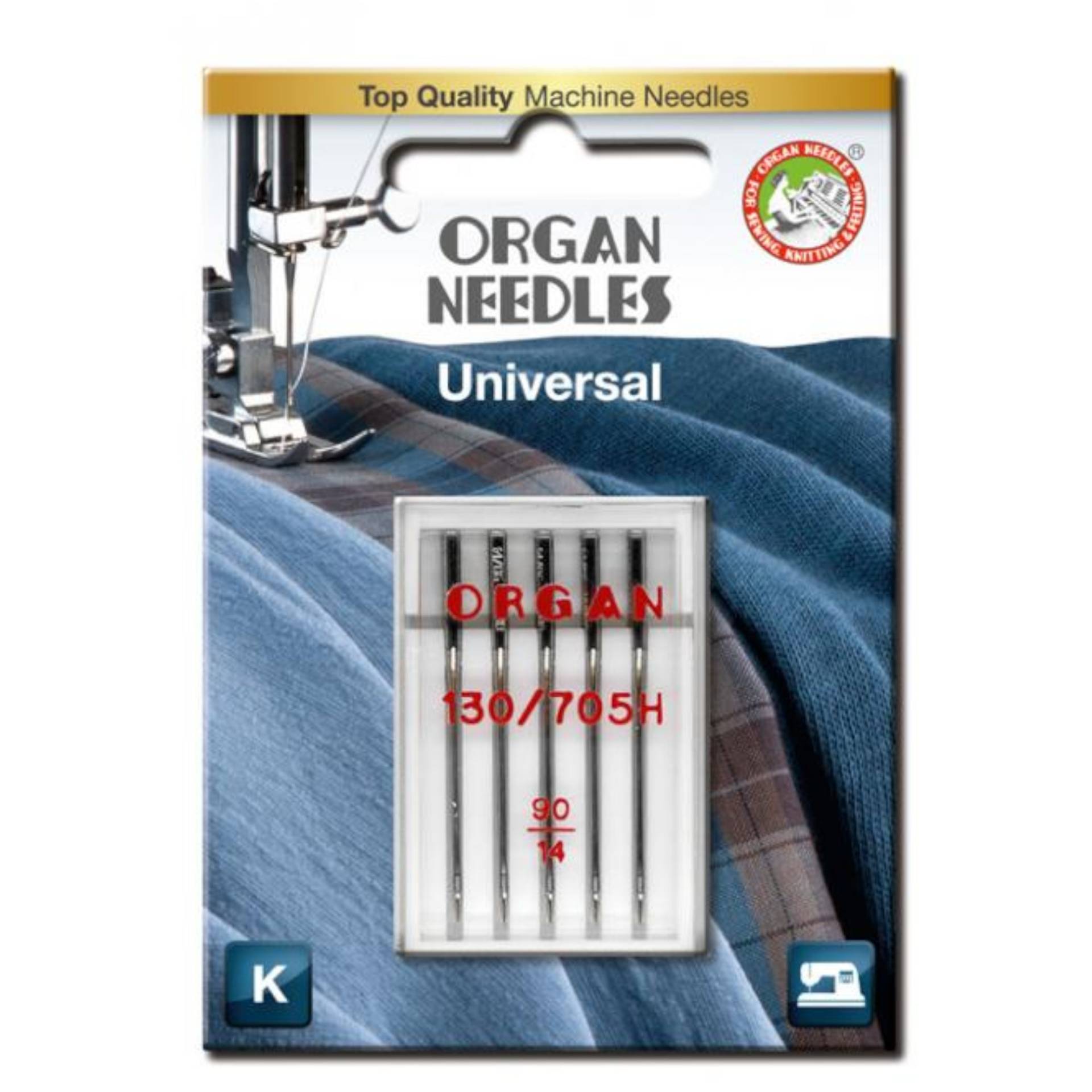 5 Organ Nähmaschinennadeln 130/705 H, Universal 90 von Stoffe Hemmers
