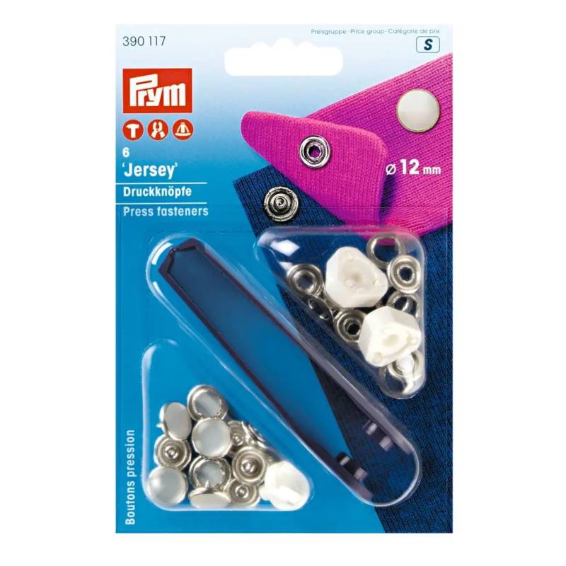 6 Druckknöpfe Jersey, 12 mm, perlmutt-farbig 6 Druckknöpfe Jersey, 12 mm, perlmutt-farbig von Stoffe Hemmers