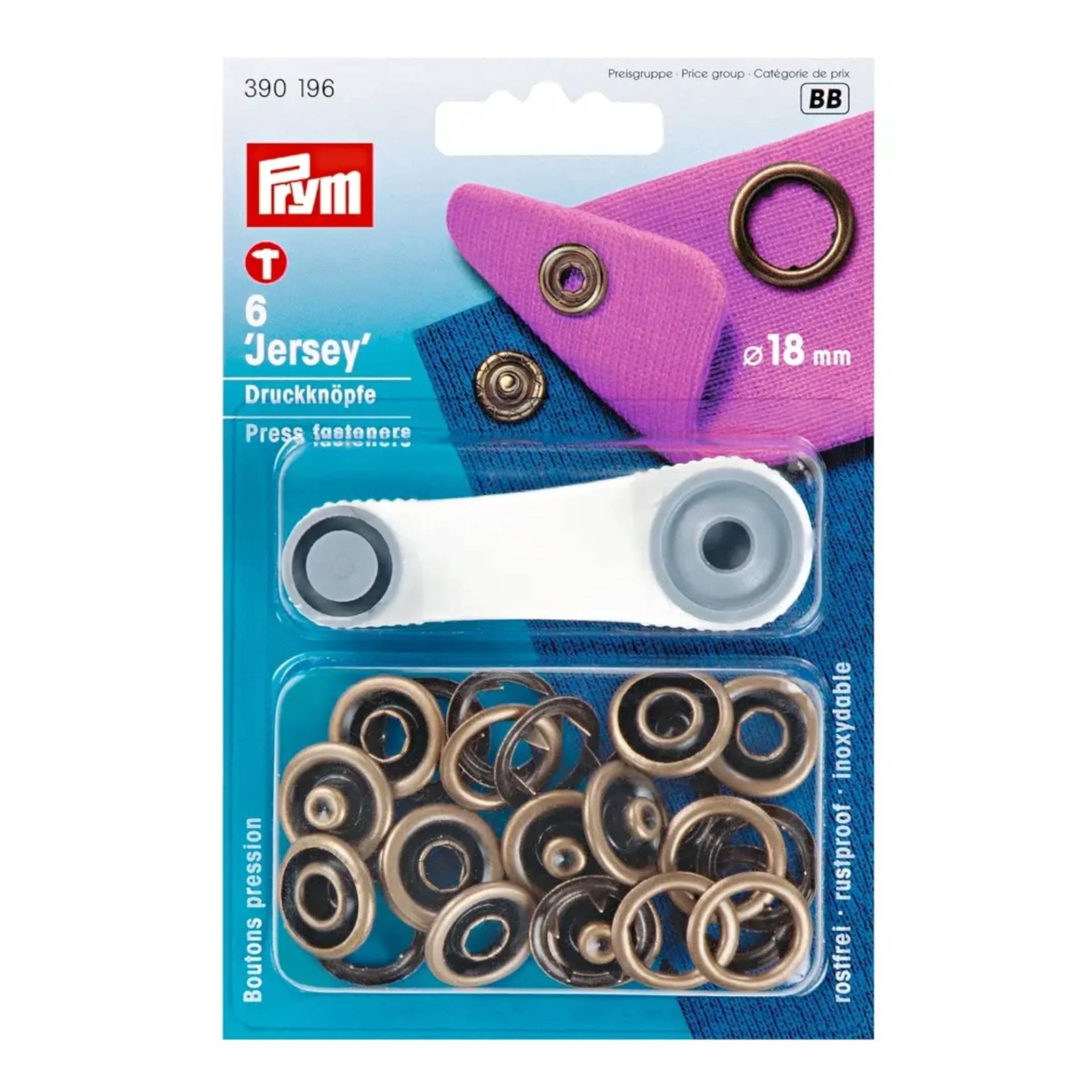 6 Druckknöpfe Jersey, 18 mm, altmessing 6 Druckknöpfe Jersey, 18 mm, altmessing von Stoffe Hemmers