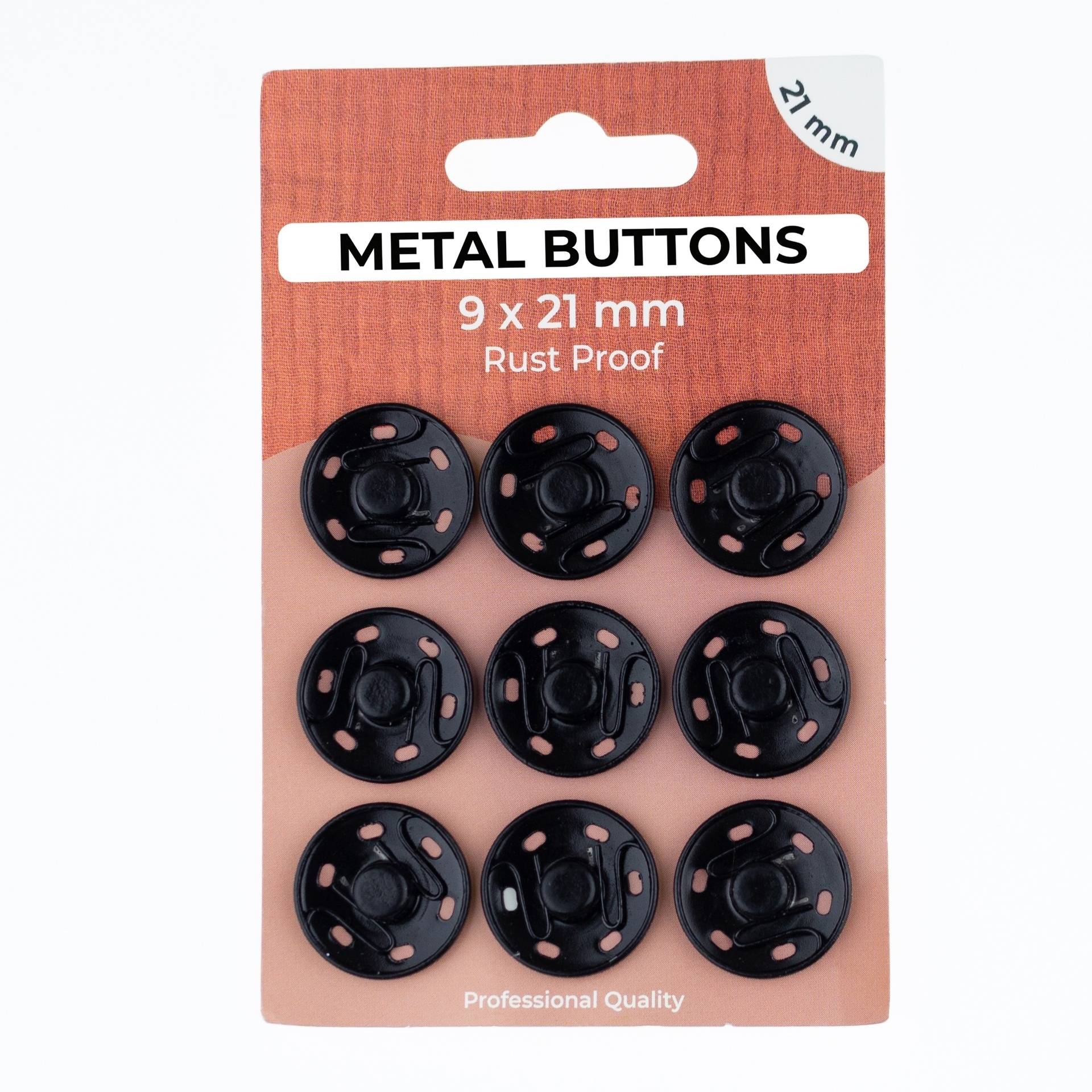 9 Annähdruckknöpfe, 21 mm, schwarz 9 Annähdruckknöpfe, 21 mm, schwarz von Stoffe Hemmers