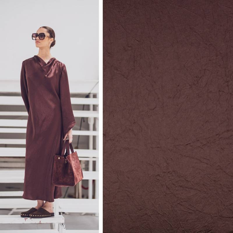 Acetatstoff Shiny Fibre Mood, braun von Stoffe Hemmers