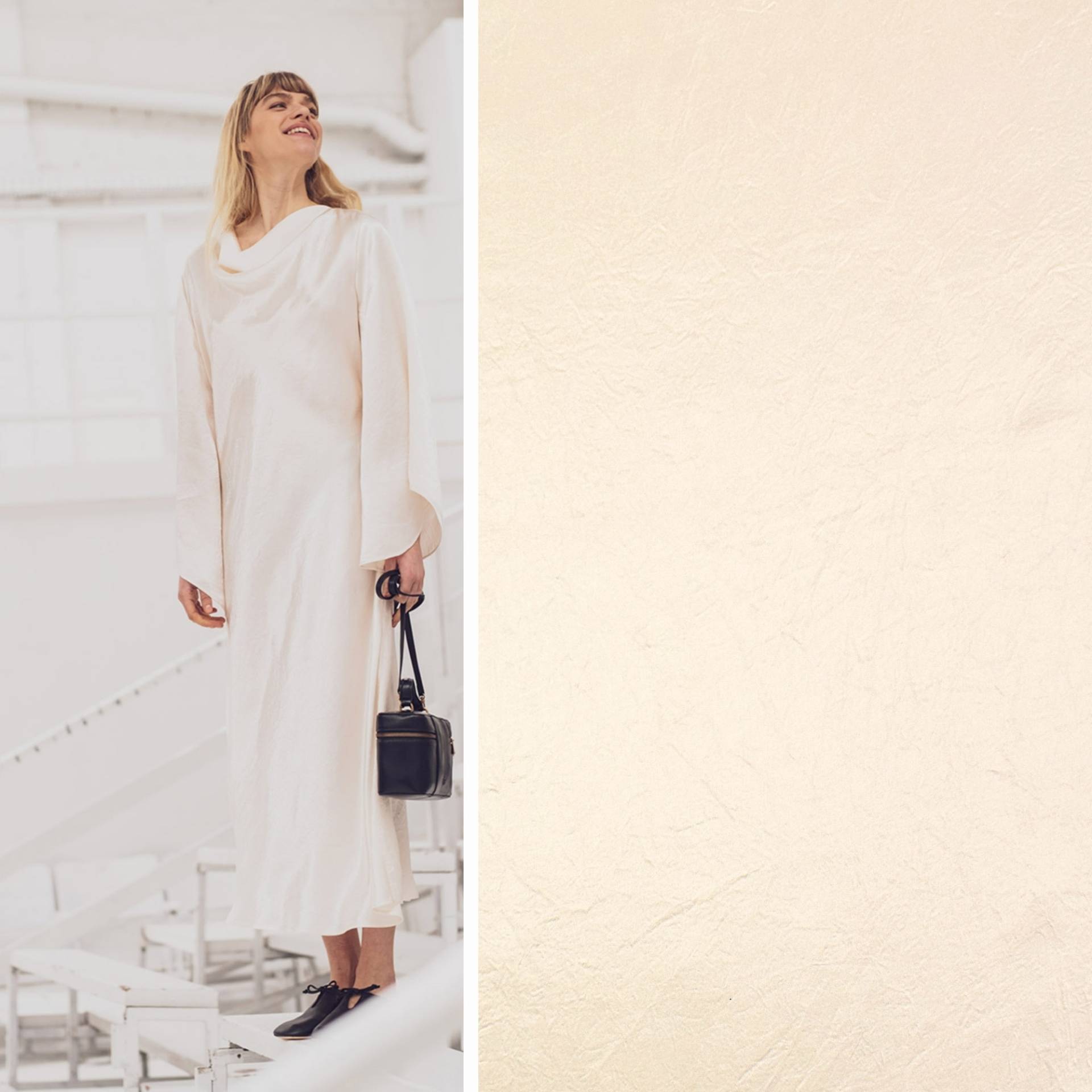 Acetatstoff Shiny Fibre Mood, vanille von Stoffe Hemmers