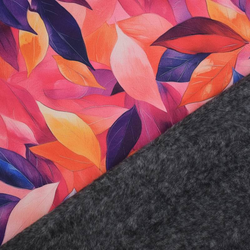 Alpenfleece / Kuschel-Sweatshirt Autumn Leaves, rosa Alpenfleece / Kuschel-Sweatshirt Autumn Leaves, rosa von Stoffe Hemmers