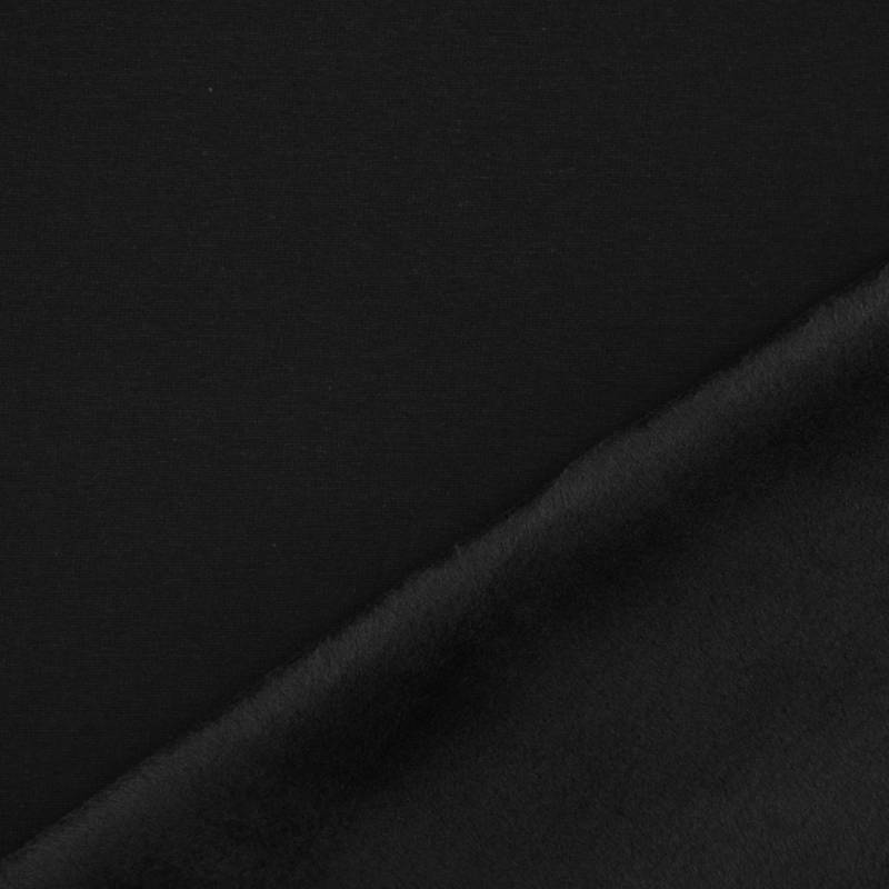 Alpenfleece Sweat Janine, schwarz meliert von Stoffe Hemmers