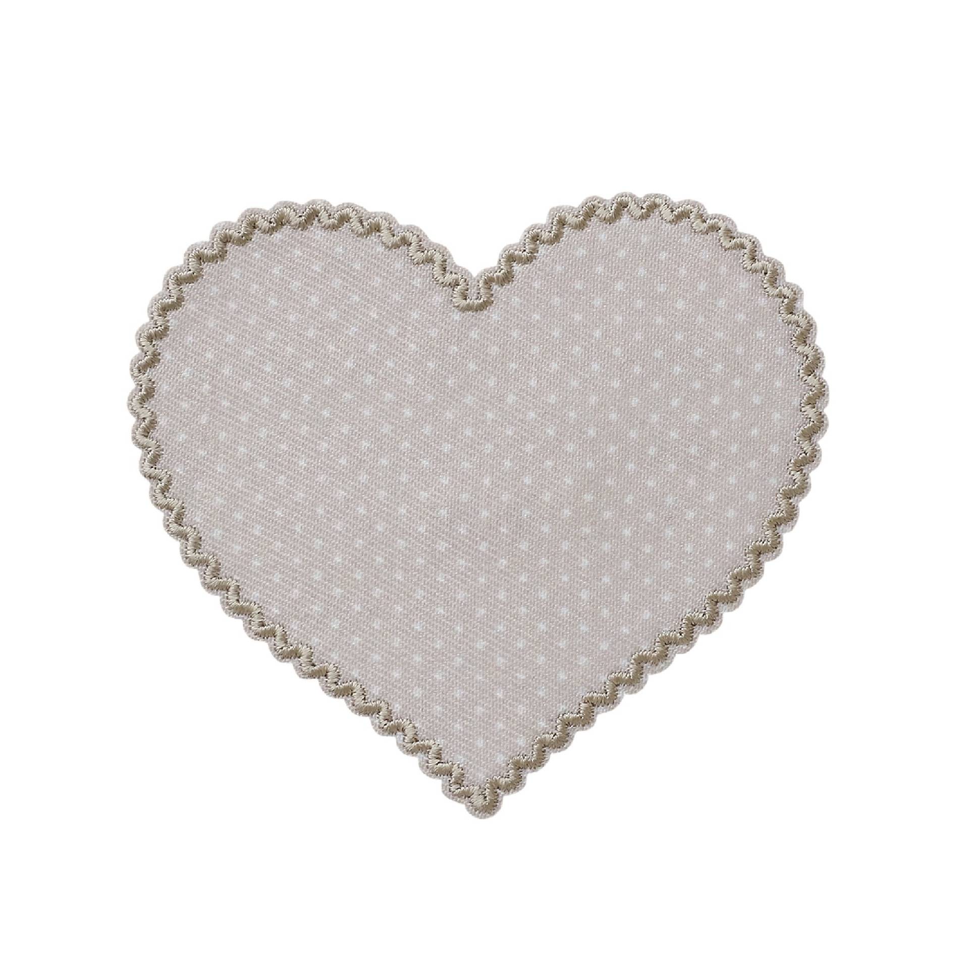 Applikation Flicken Herz mit Punkten, hellbeige Applikation Flicken Herz mit Punkten, hellbeige von Stoffe Hemmers