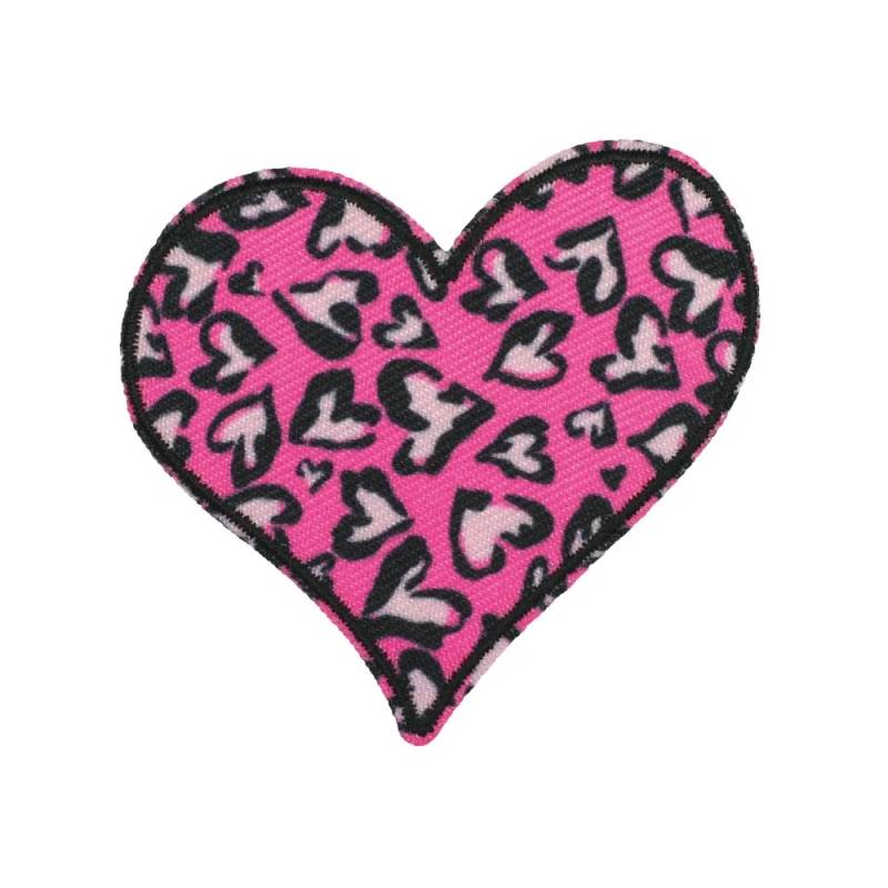 Applikation Herz Leo, pink von Stoffe Hemmers