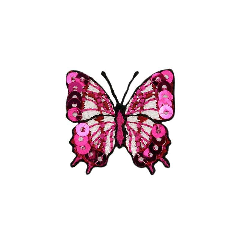 Applikation Kleiner Schmetterling mit Pailetten, pink Applikation Kleiner Schmetterling mit Pailetten, pink von Stoffe Hemmers