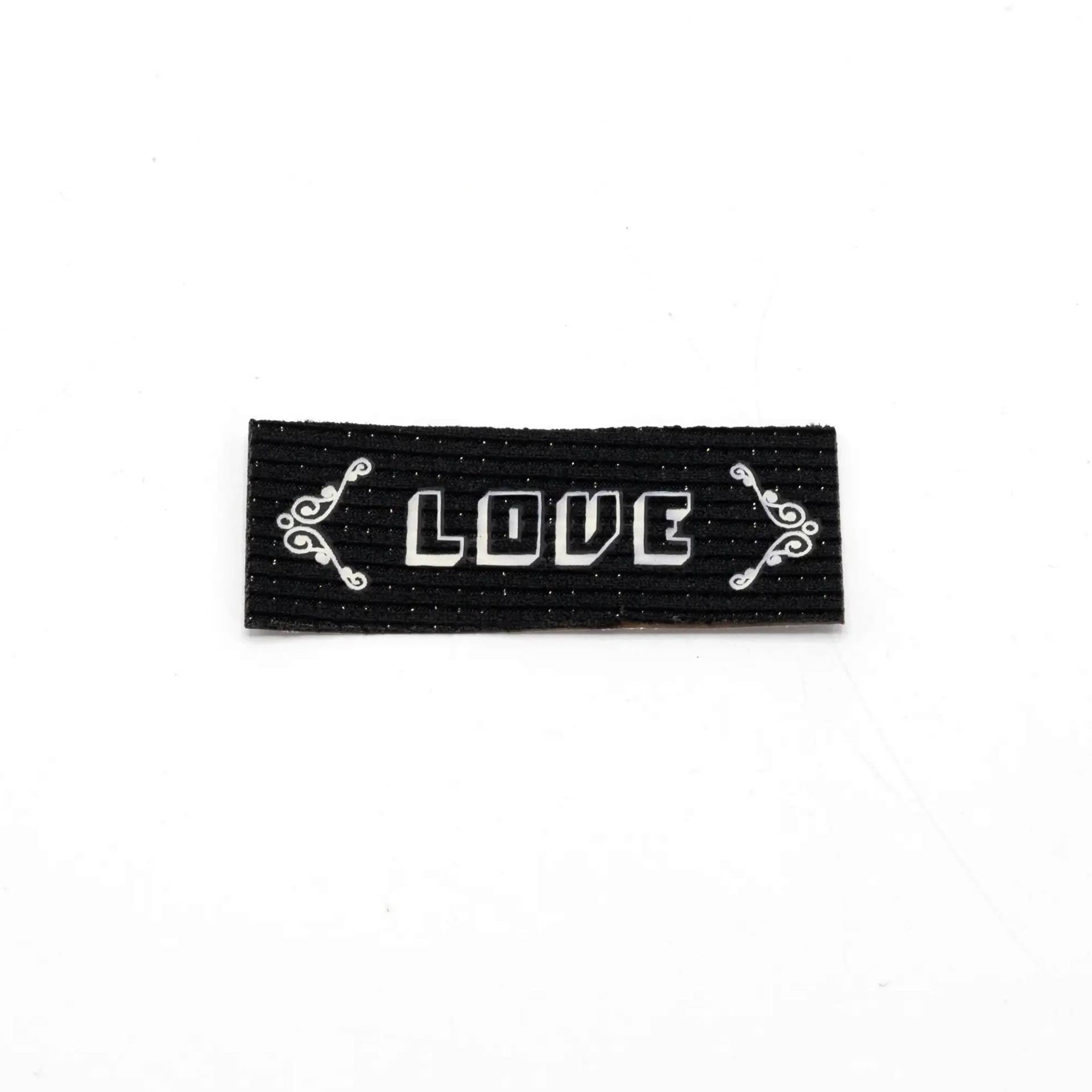 Aufbügelbares Webetikett Love, schwarz von Stoffe Hemmers