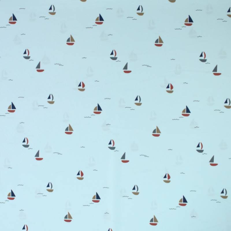 Badeanzugstoff Sailboats, pastellblau von Stoffe Hemmers