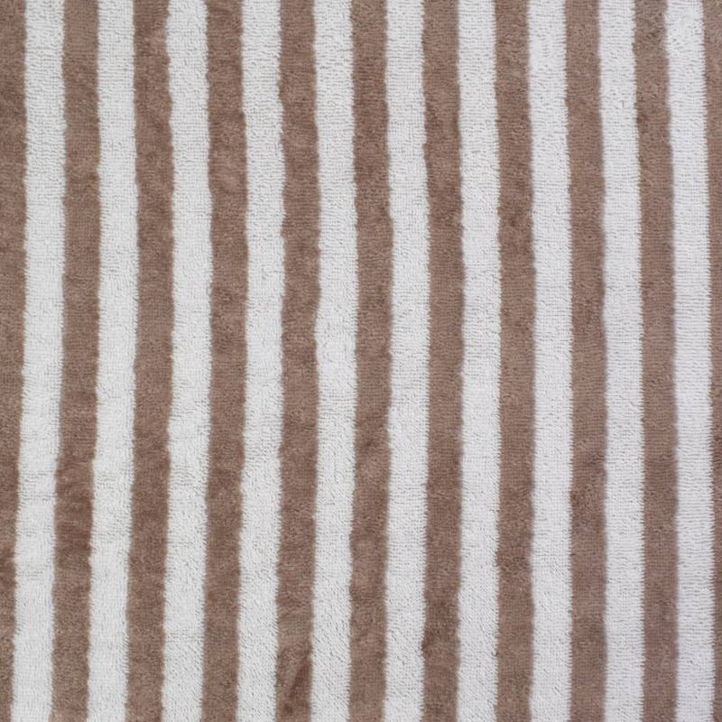 Bambus Frottee Stripes, hellbraun von Stoffe Hemmers