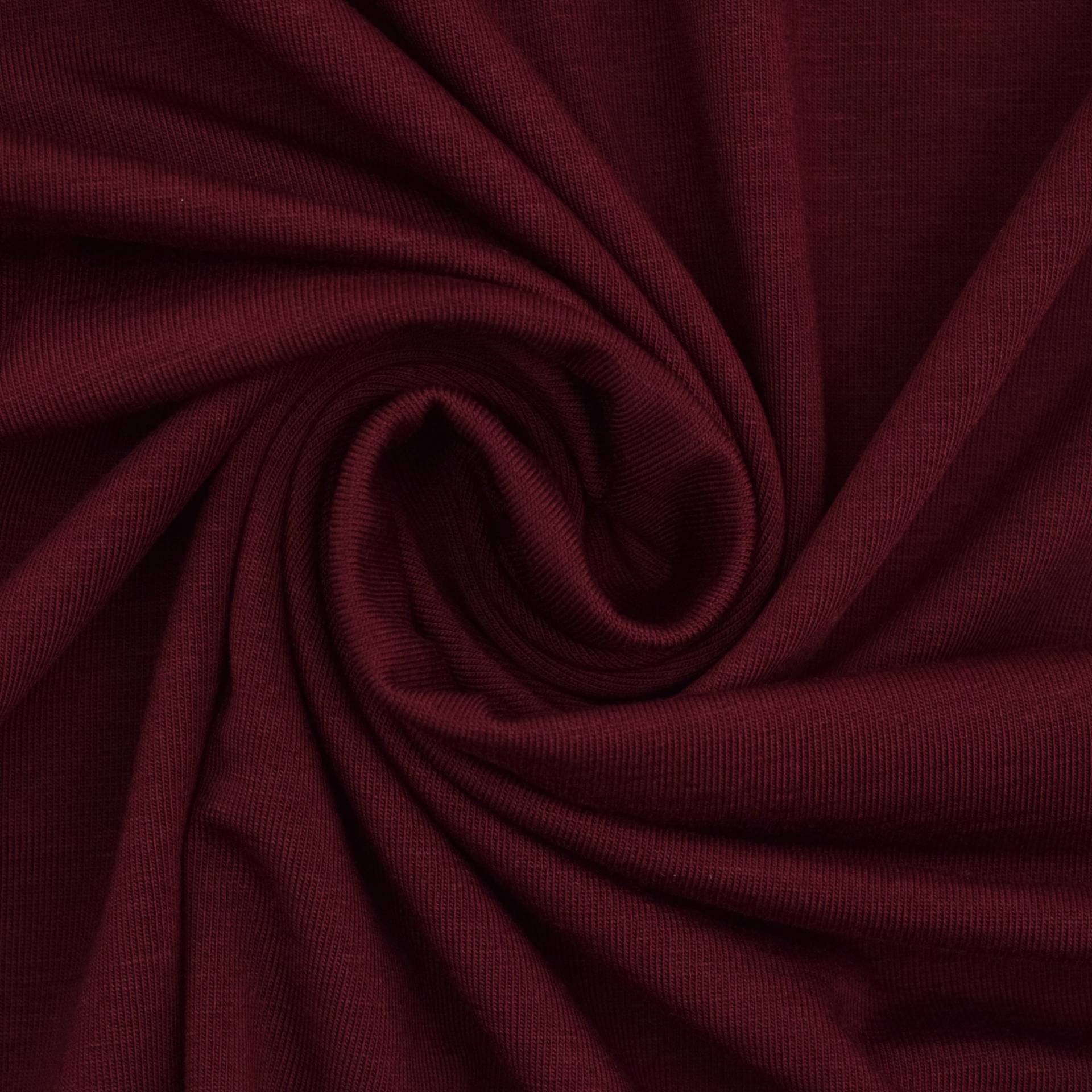 Bambus Jersey Uni, weinrot von Stoffe Hemmers