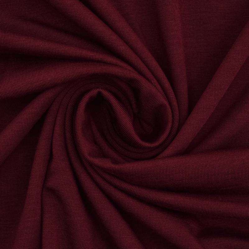 Bambus Jersey Uni, weinrot von Stoffe Hemmers