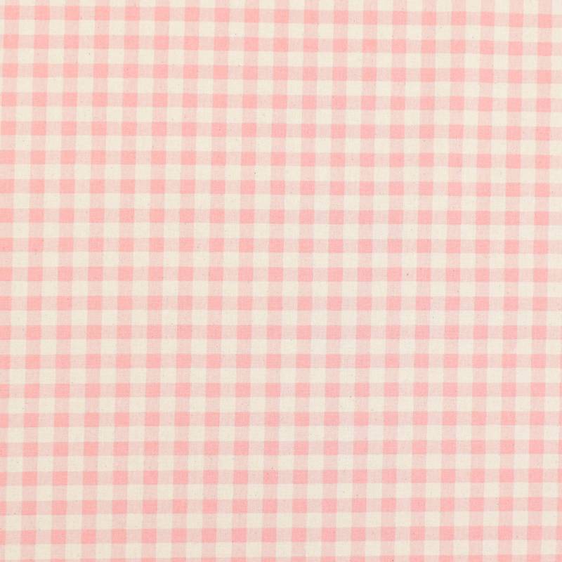 Baumwoll Cretonne kariert, rosa von Stoffe Hemmers
