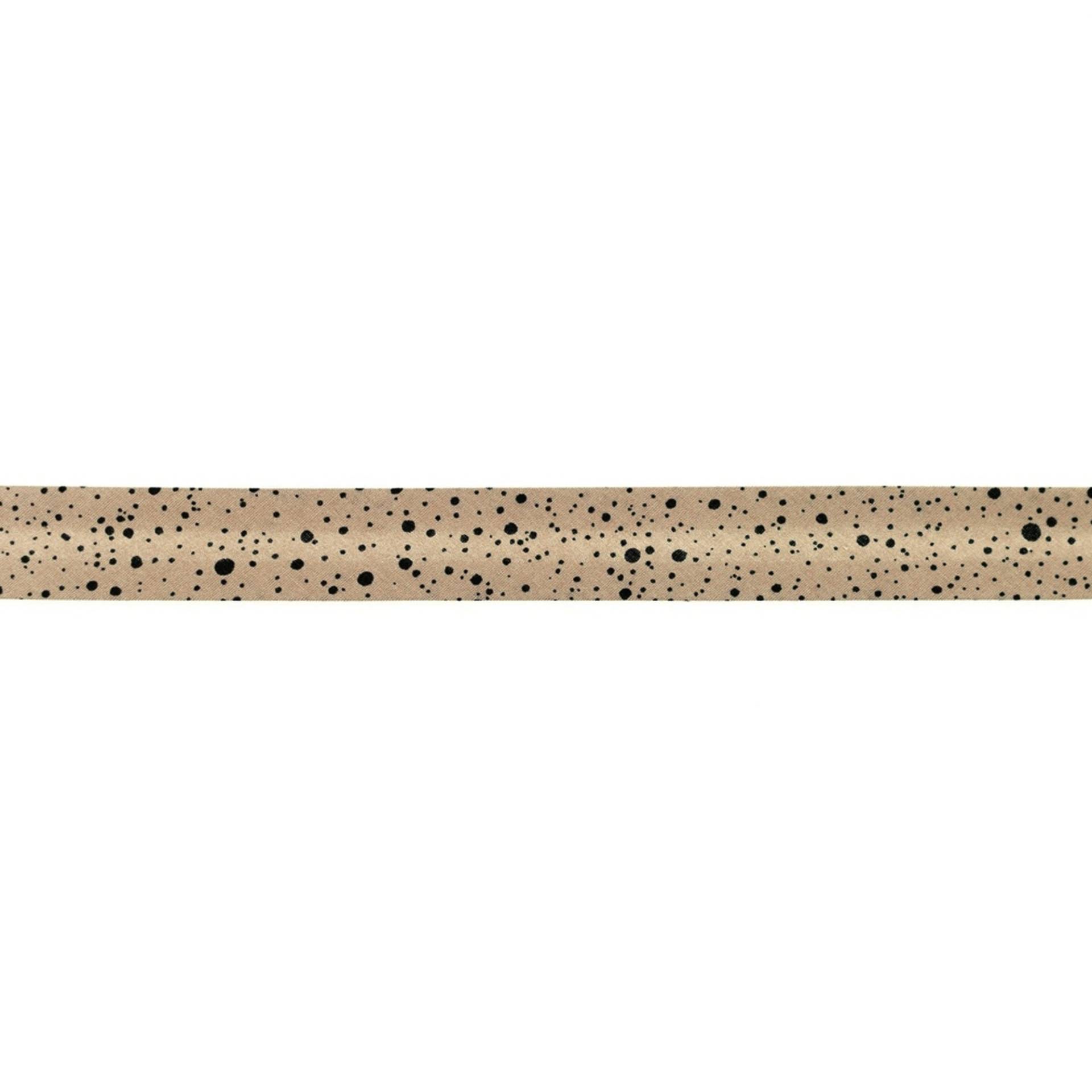 Baumwoll Schrägband Sprenkel 20mm, taupe von Stoffe Hemmers