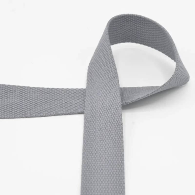 Baumwoll-Gurtband 30 mm, grau von Stoffe Hemmers