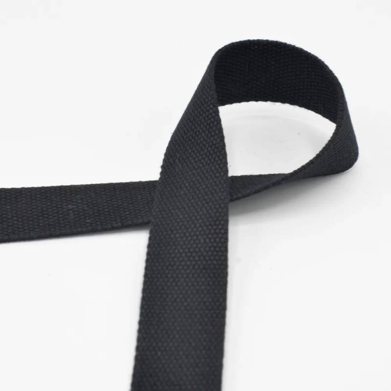 Baumwoll-Gurtband 30 mm, schwarz von Stoffe Hemmers
