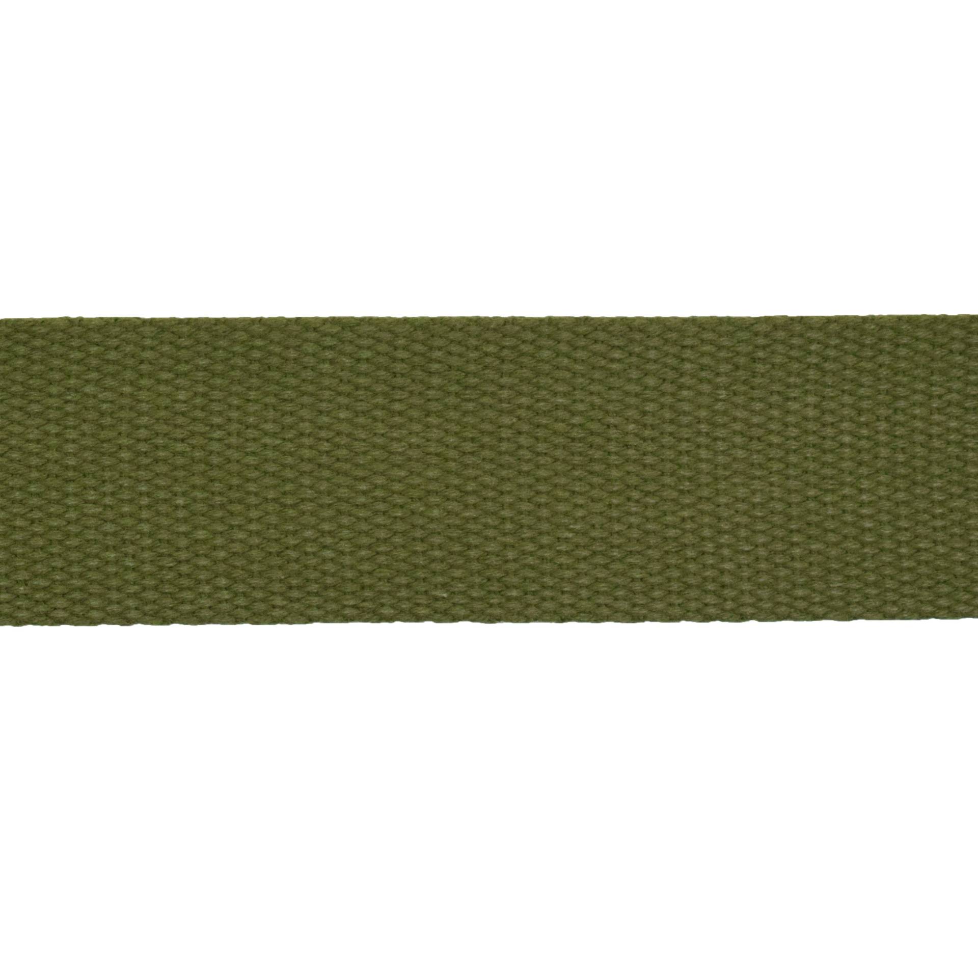 Baumwoll-Gurtband 40 mm, khaki Baumwoll-Gurtband 40 mm, khaki von Stoffe Hemmers