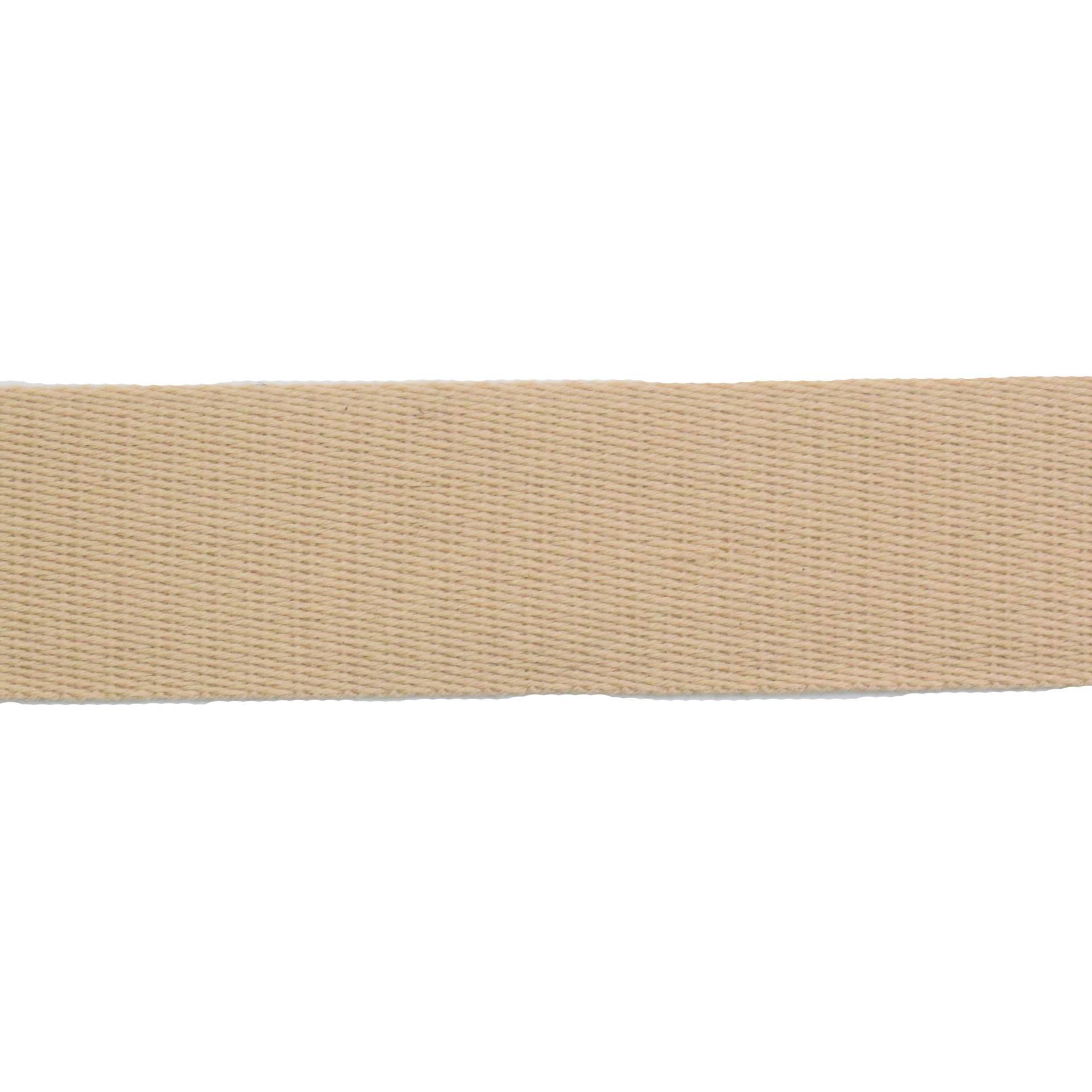 Baumwoll-Gurtband uni beige 38 mm von Stoffe Hemmers