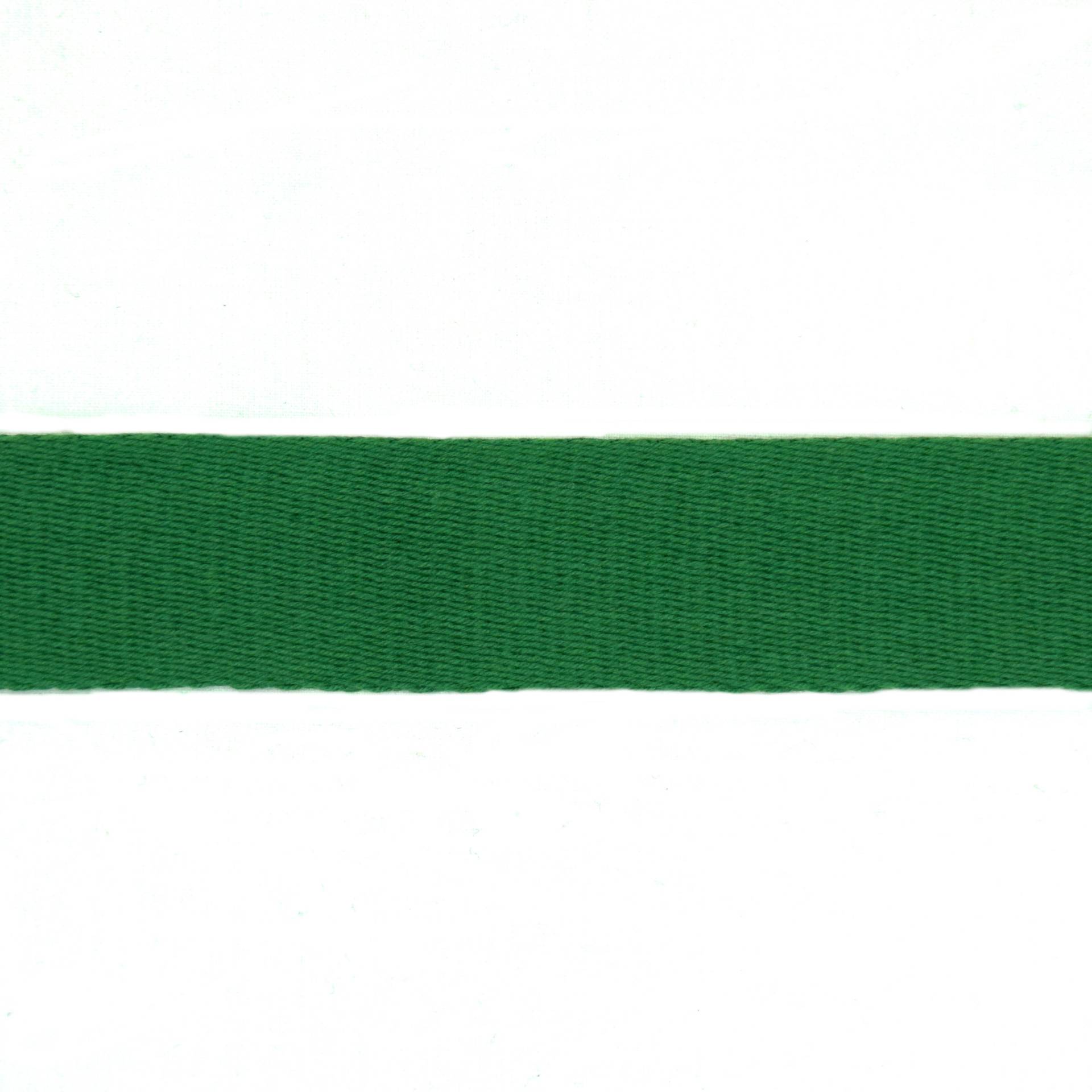 Baumwoll-Gurtband uni grasgrün 38 mm von Stoffe Hemmers