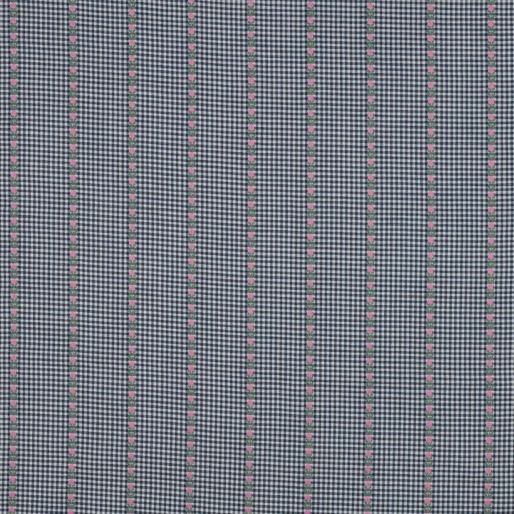 Baumwoll Jacquard Batist Flowers and checks, blau von Stoffe Hemmers