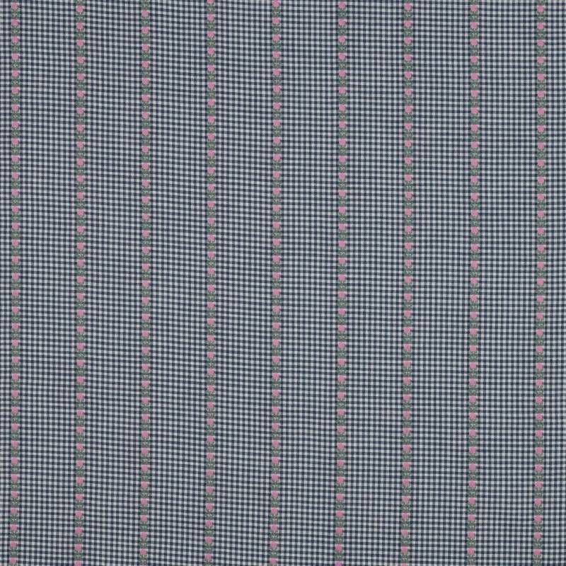 Baumwoll Jacquard Batist Flowers and checks, blau von Stoffe Hemmers