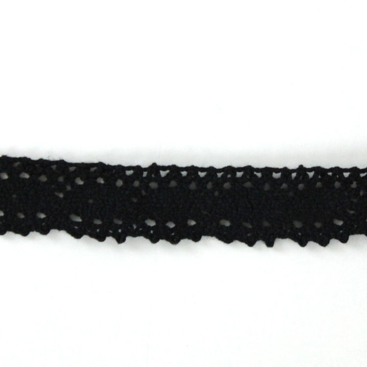 Baumwoll Klöppelspitze, schwarz 25 mm von Stoffe Hemmers