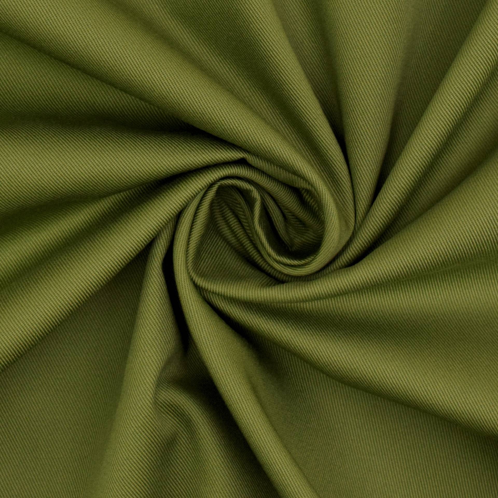 Baumwoll-Köper mittelgrün von Stoffe Hemmers