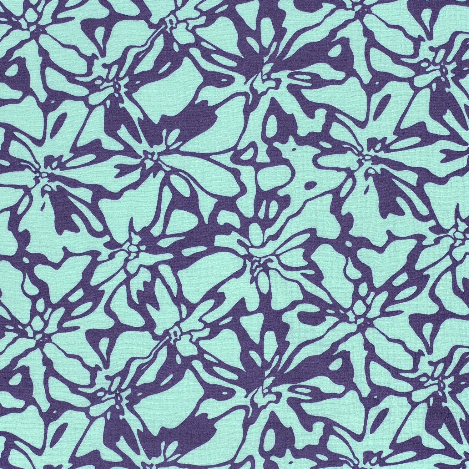 Baumwoll Musselin Abstract Flowers, mintgrün Baumwoll Musselin Abstract Flowers, mintgrün von Stoffe Hemmers