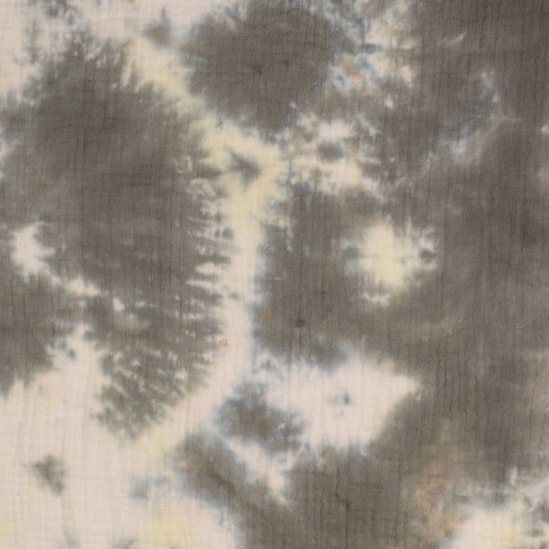 Baumwoll Musselin Batik, grau-weiß von Stoffe Hemmers