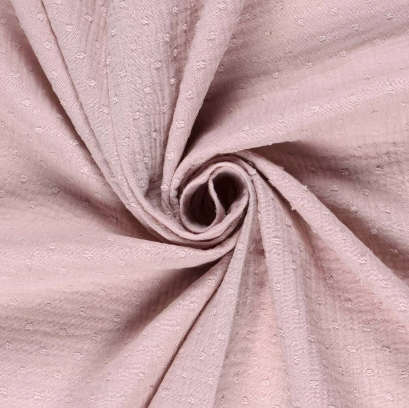 Baumwoll Musselin Dobby, altrosé von Stoffe Hemmers