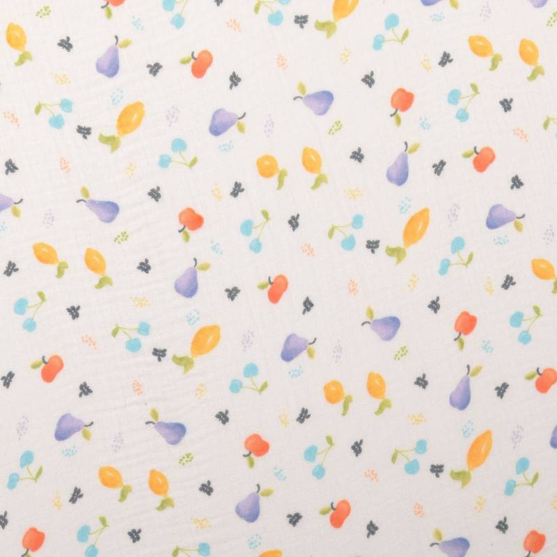 Baumwoll Musselin Fruits, multicolor Baumwoll Musselin Fruits, multicolor von Stoffe Hemmers