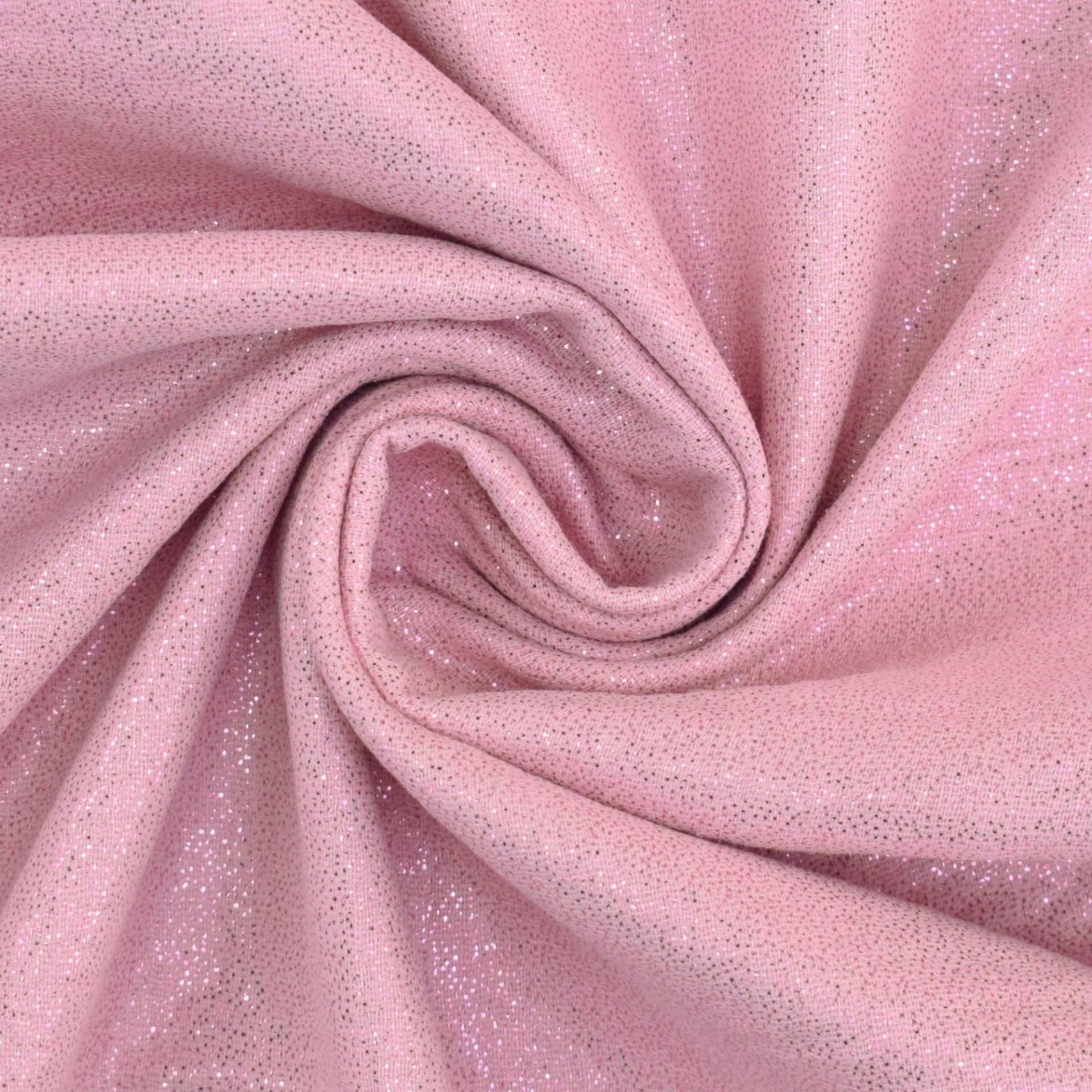 Baumwoll Musselin Glitter, rosa von Stoffe Hemmers
