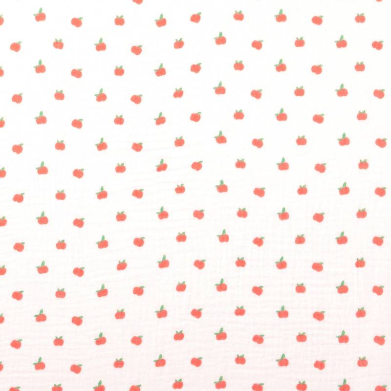 Baumwoll Musselin Little Apple, orange von Stoffe Hemmers
