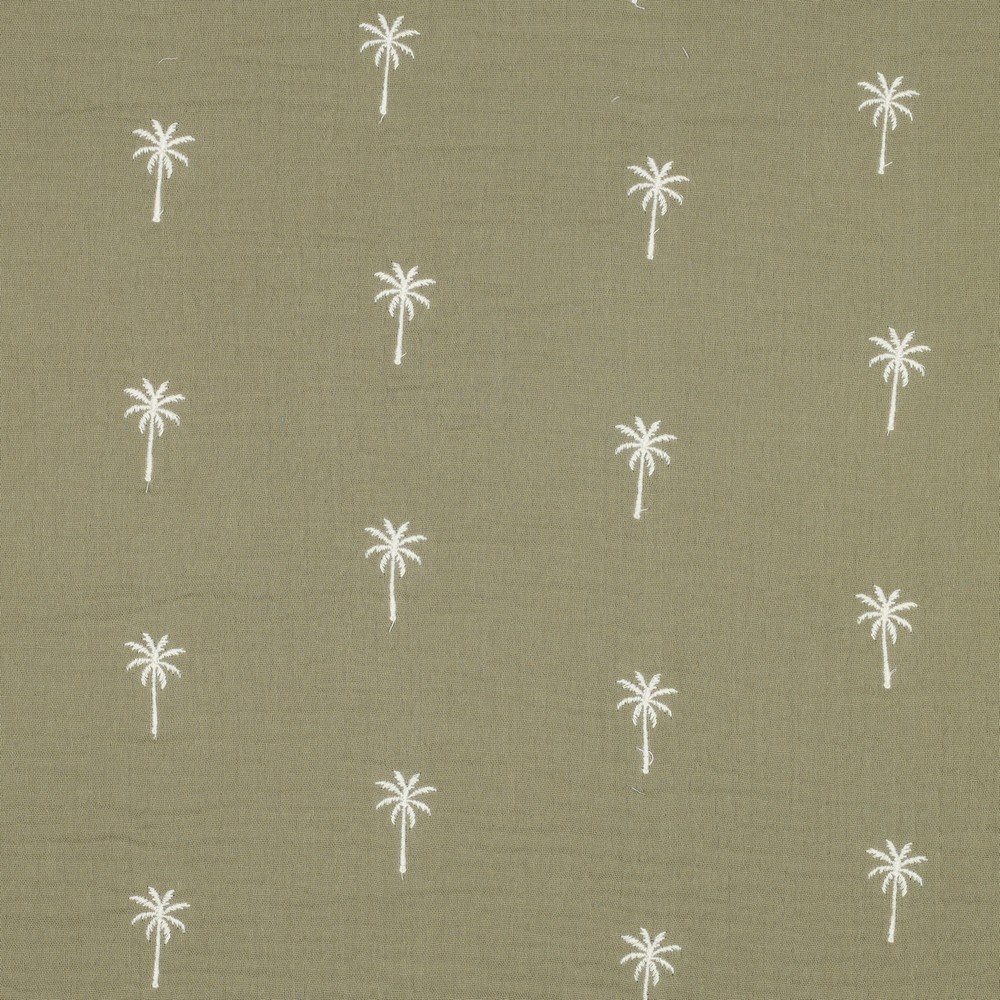 Baumwoll Musselin Stickerei Palmen, helloliv von Stoffe Hemmers