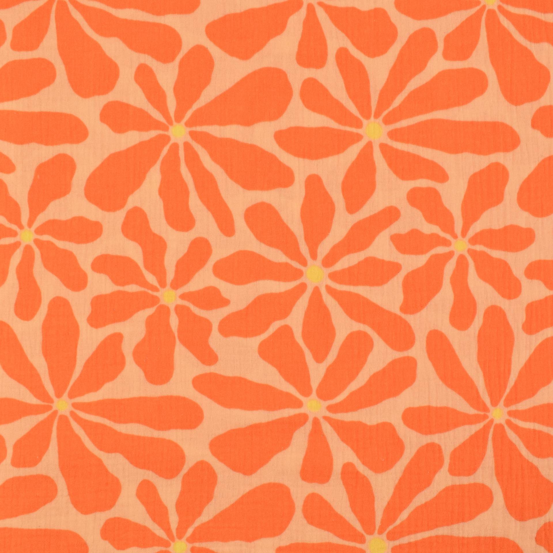 Baumwoll Musselin Summer Spirits, apricot von Stoffe Hemmers