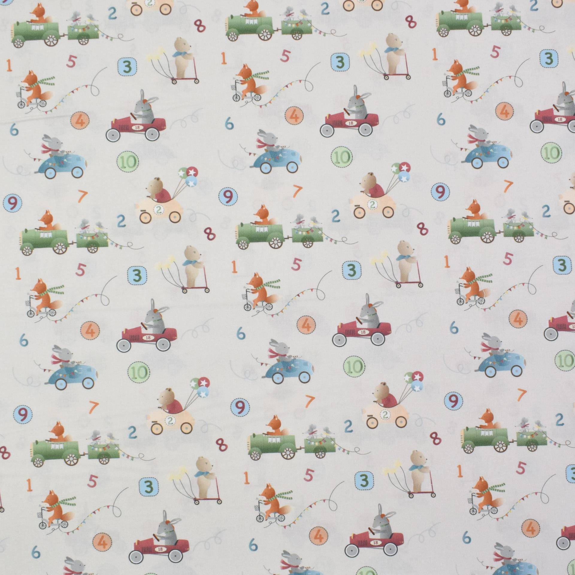 Baumwoll Popeline Animal Race, beige von Stoffe Hemmers