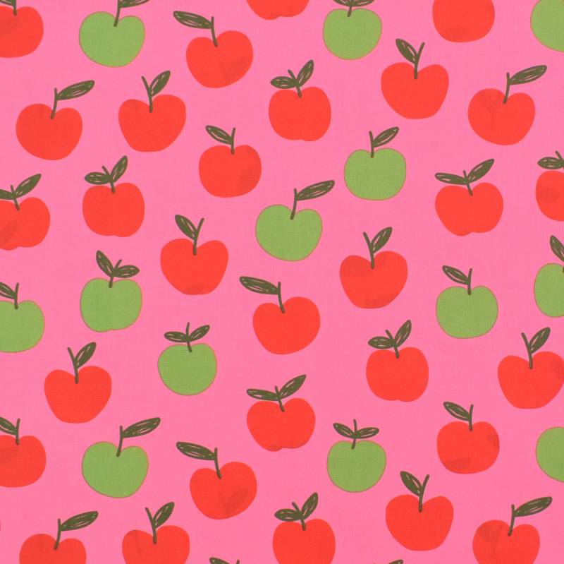 Baumwoll Popeline Apples, pink von Stoffe Hemmers