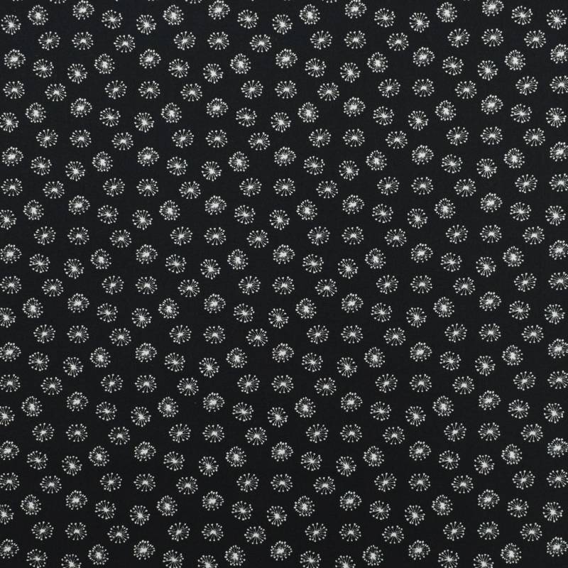 Baumwoll Popeline Dandelions, schwarz von Stoffe Hemmers