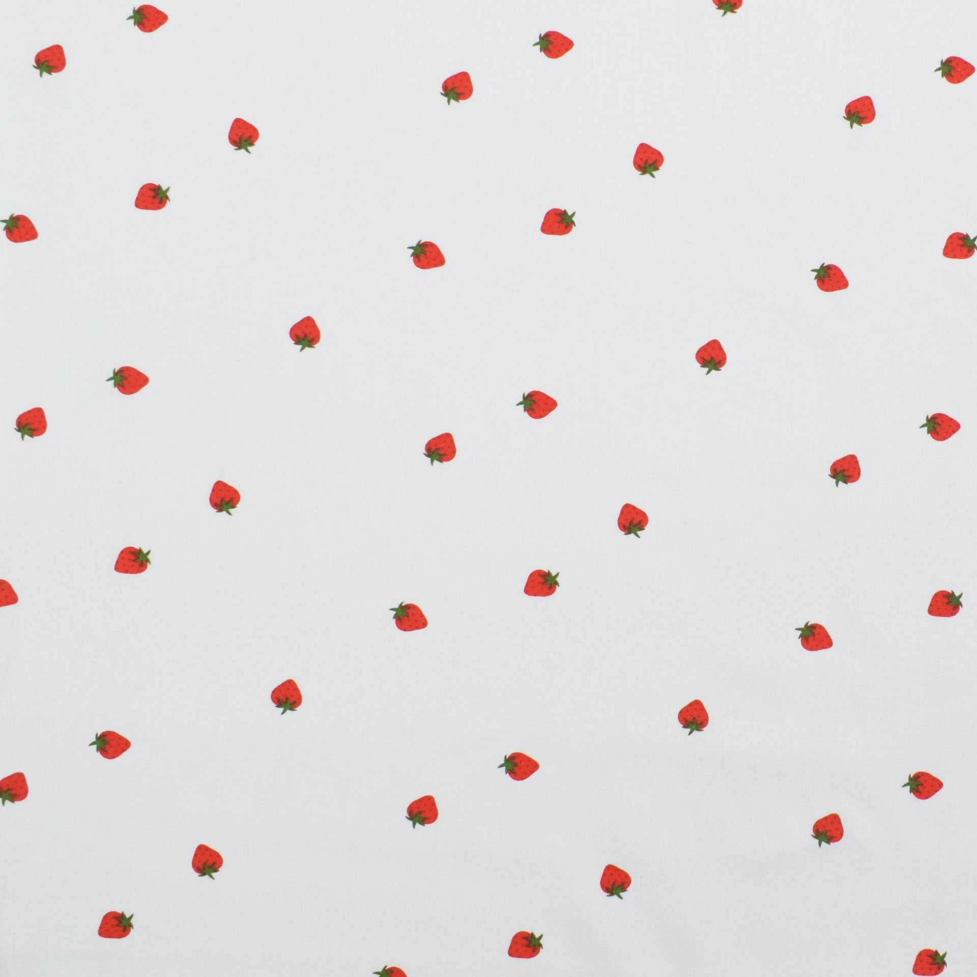 Baumwoll Popeline Erdbeeren, weiss Baumwoll Popeline Erdbeeren, weiss von Stoffe Hemmers
