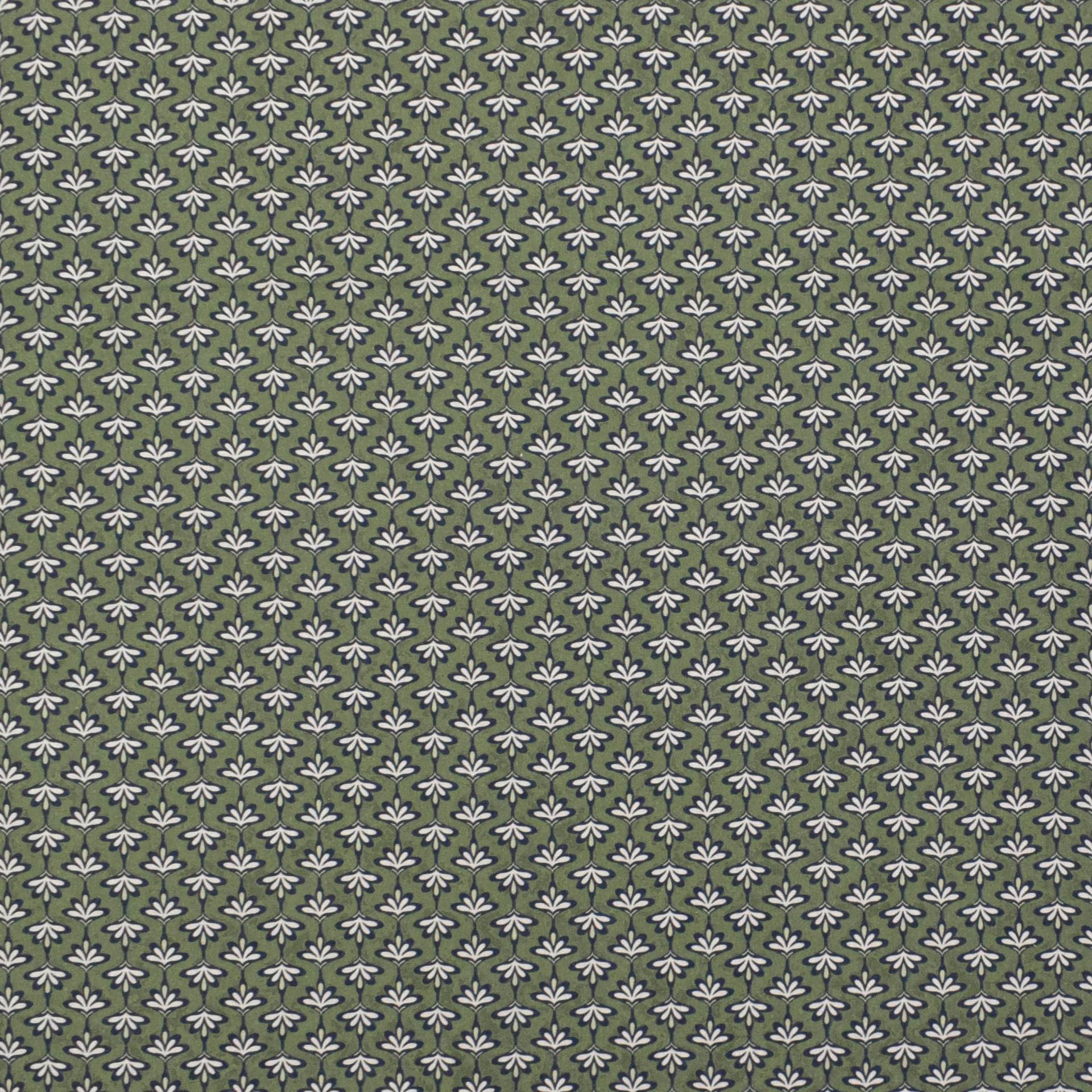 Baumwoll Popeline Geo Leaves, blassgrün von Stoffe Hemmers