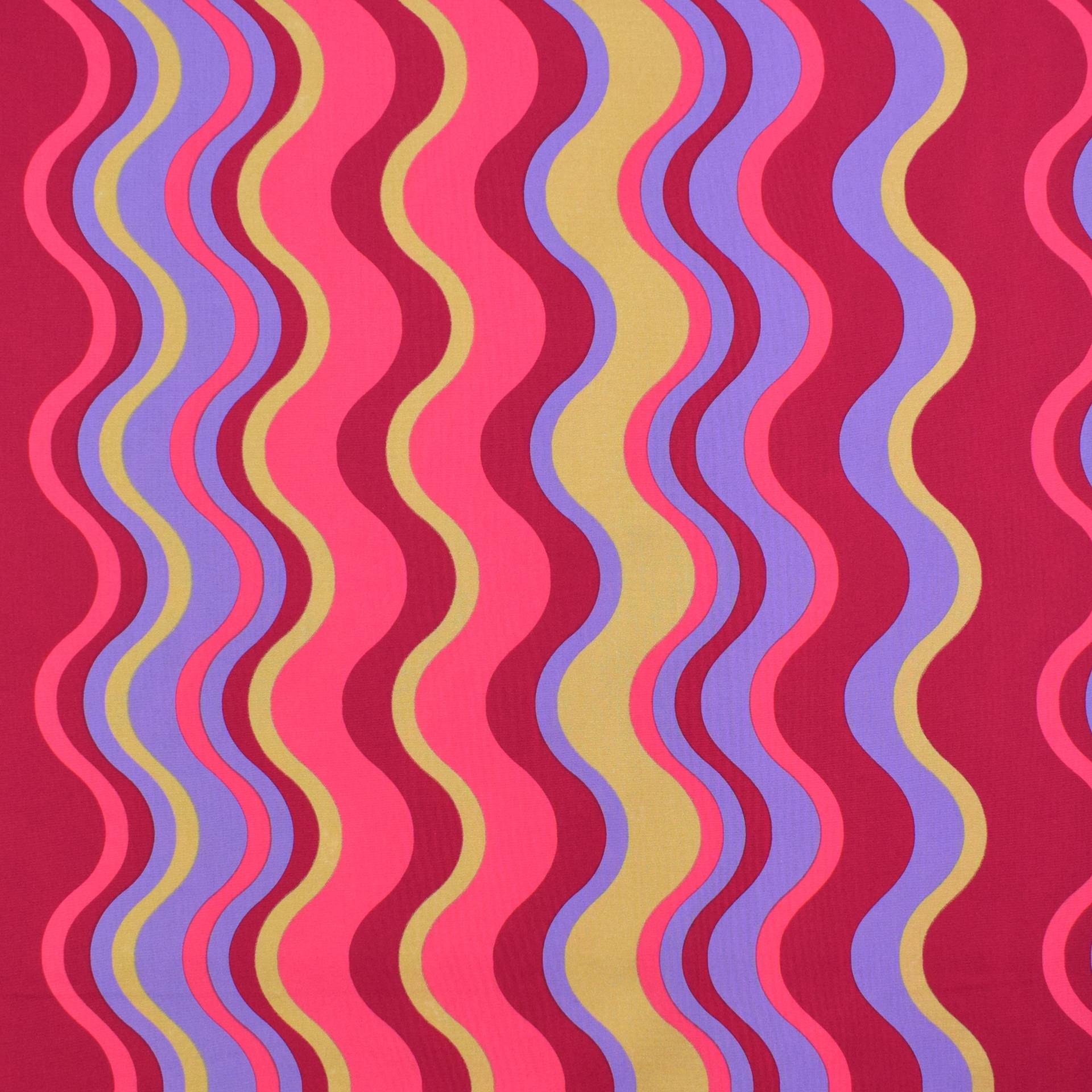 Baumwoll Popeline Golden Waves, magenta von Stoffe Hemmers